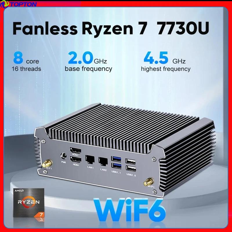 Topton Ҹ AMD ̴ PC ӿ ǻ,  7 7730U 5800U PC,  11  LAN ȭ , 2 * HDMI2.0 NVMe DDR4 WiFi6